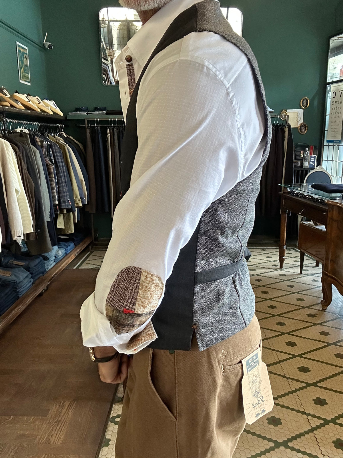 Gilet Garry’s Eart fresco lana gessato