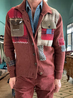 Cardigan in lana con patch