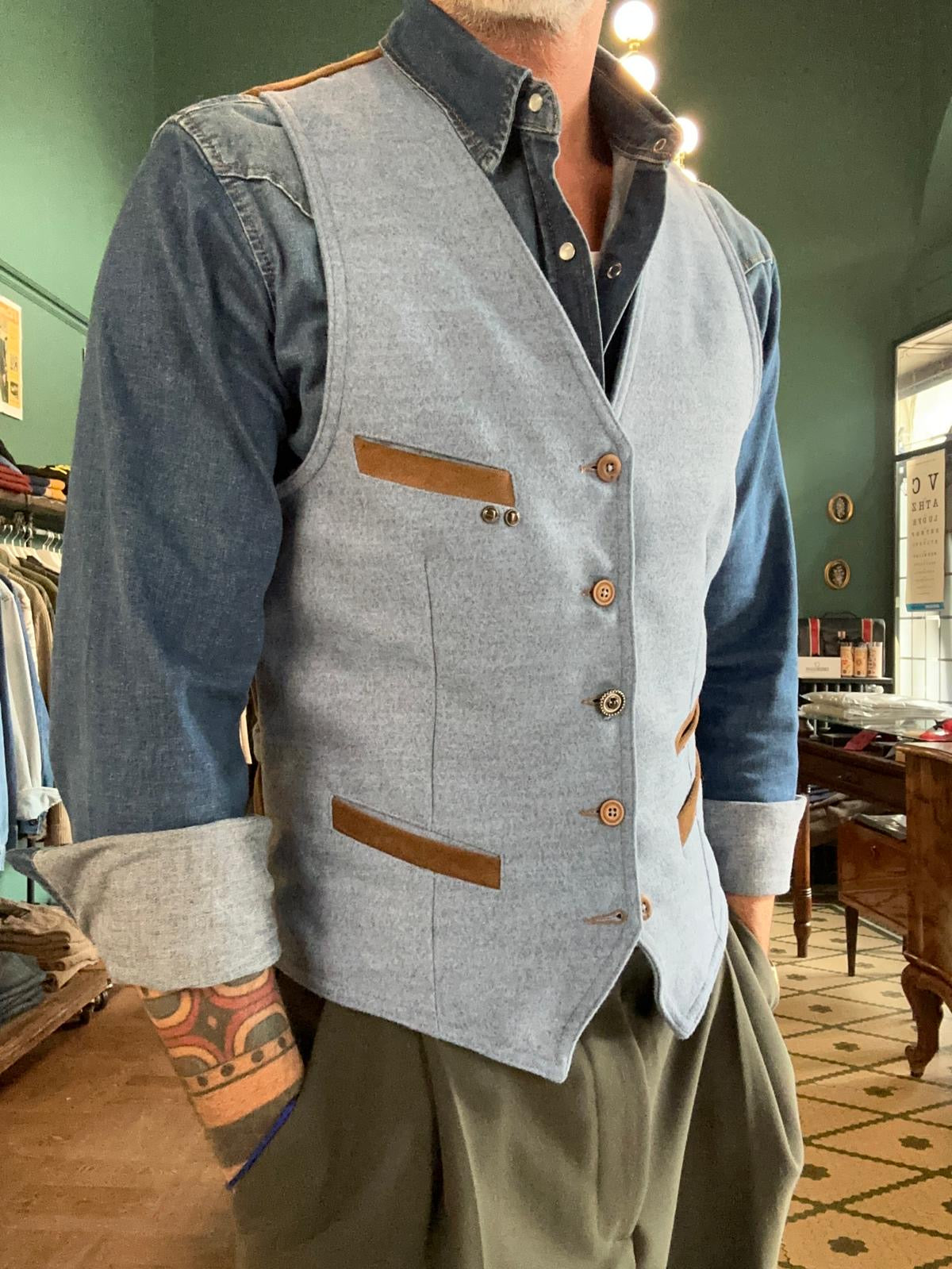 Gilet garry’s earth in panno