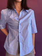 Camicia over manica corta a bacchetta