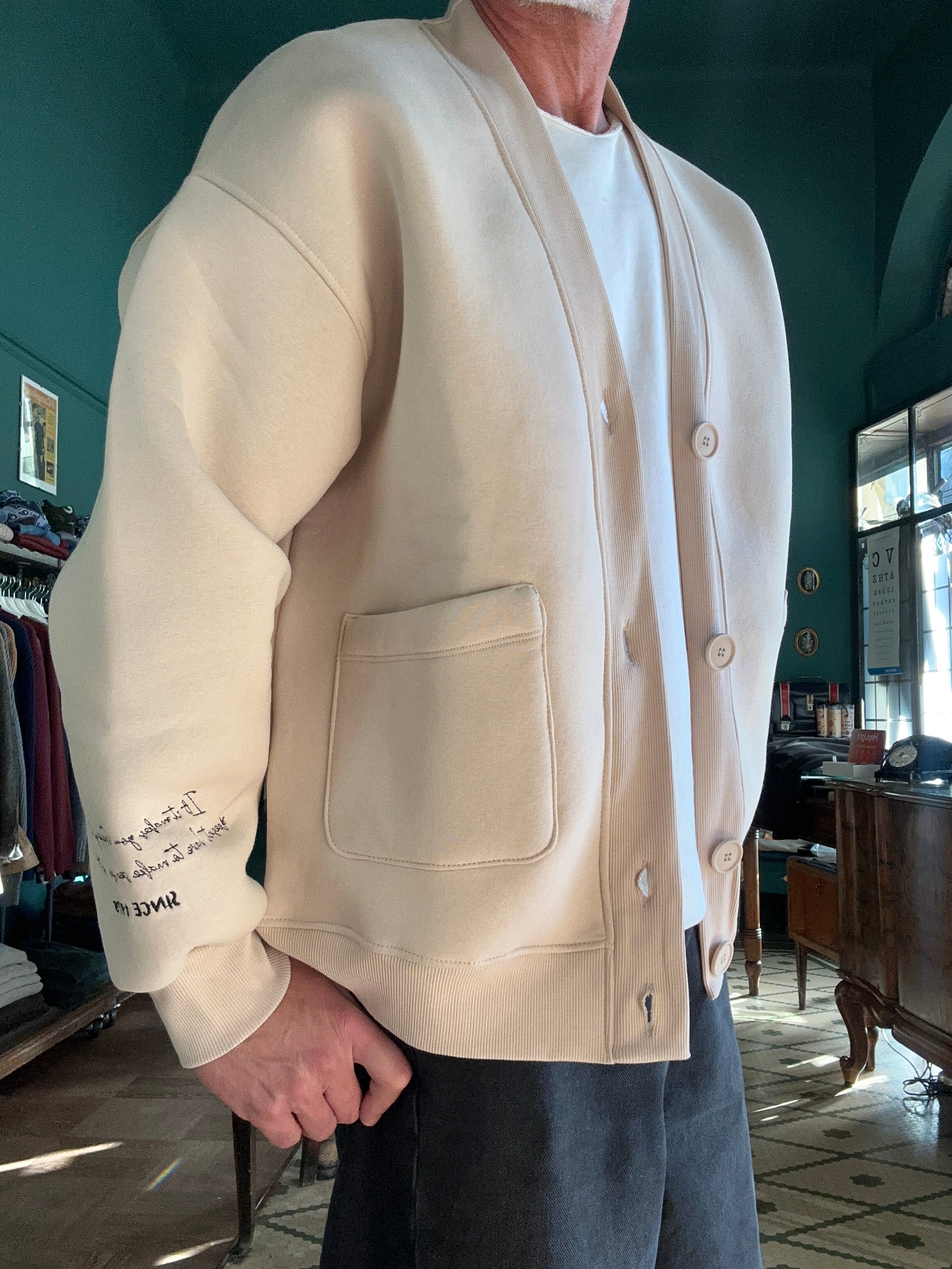 Cardigan felpa oversize