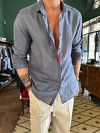 Camicia 100% lino collo Capri