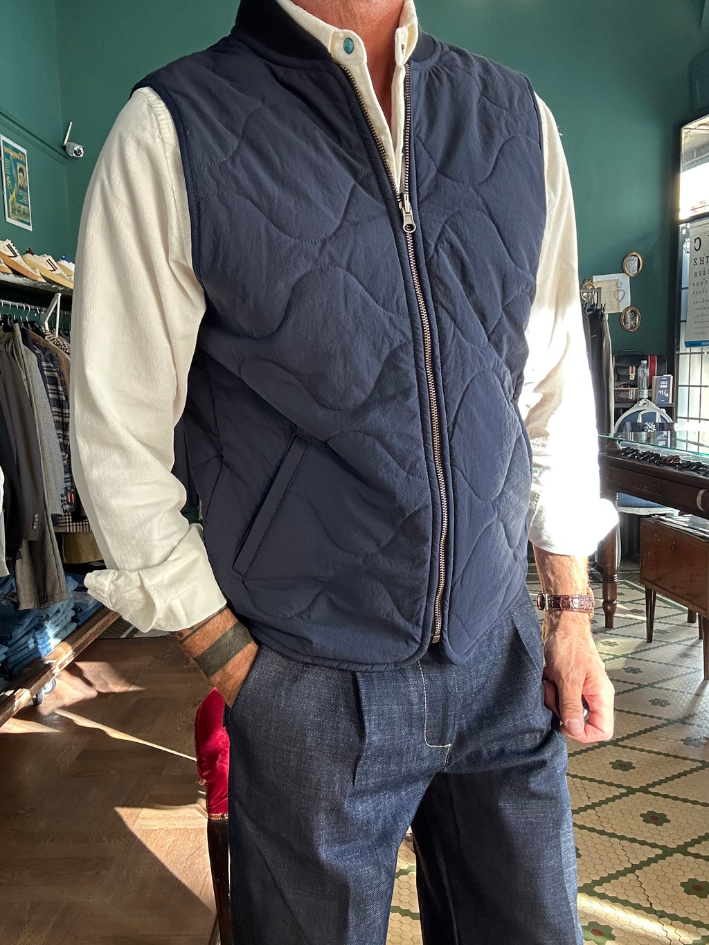 Gilet onion liver seawolf double-face tartan wool Chesapeack’s