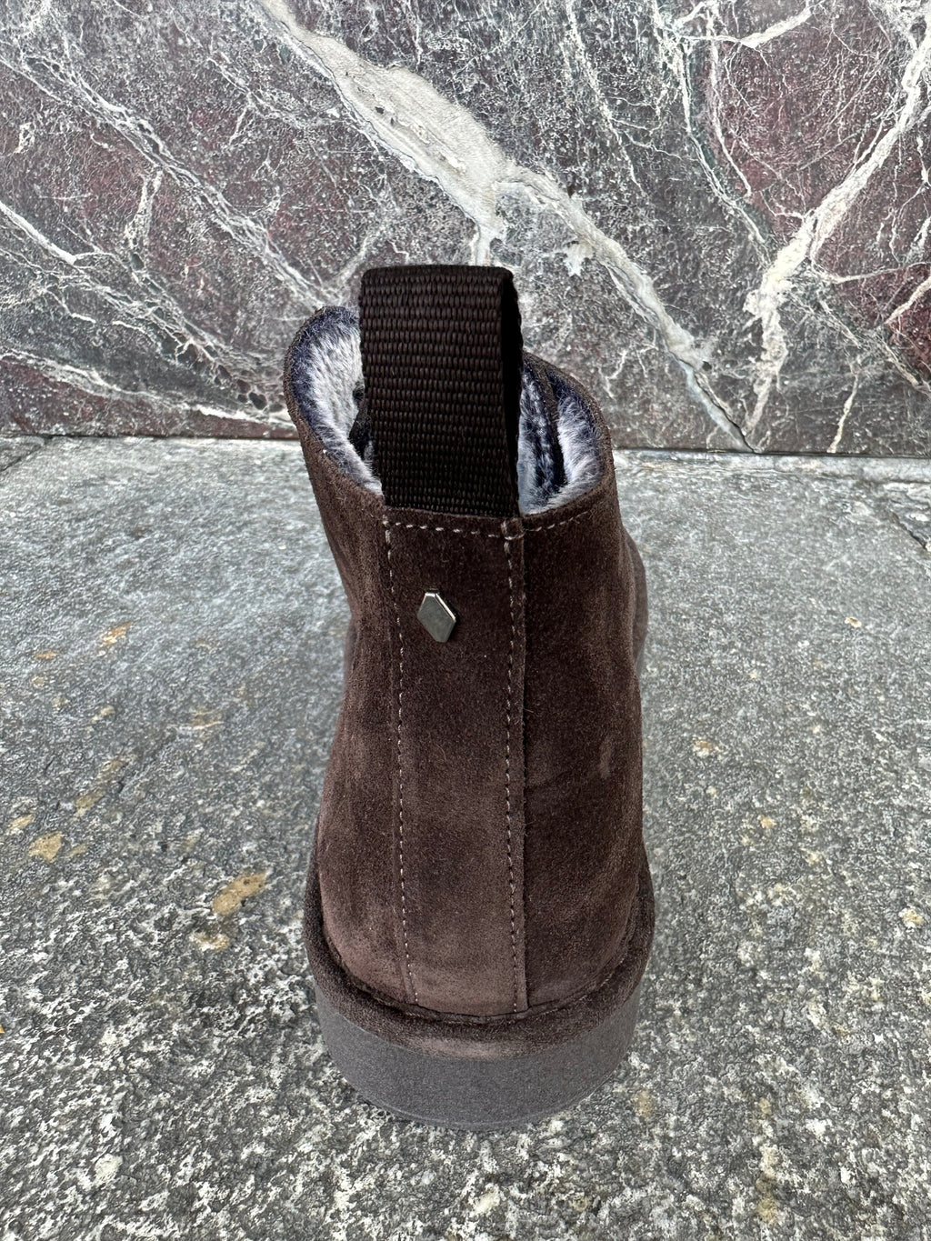 Panchic alte in suede ebano e grigio