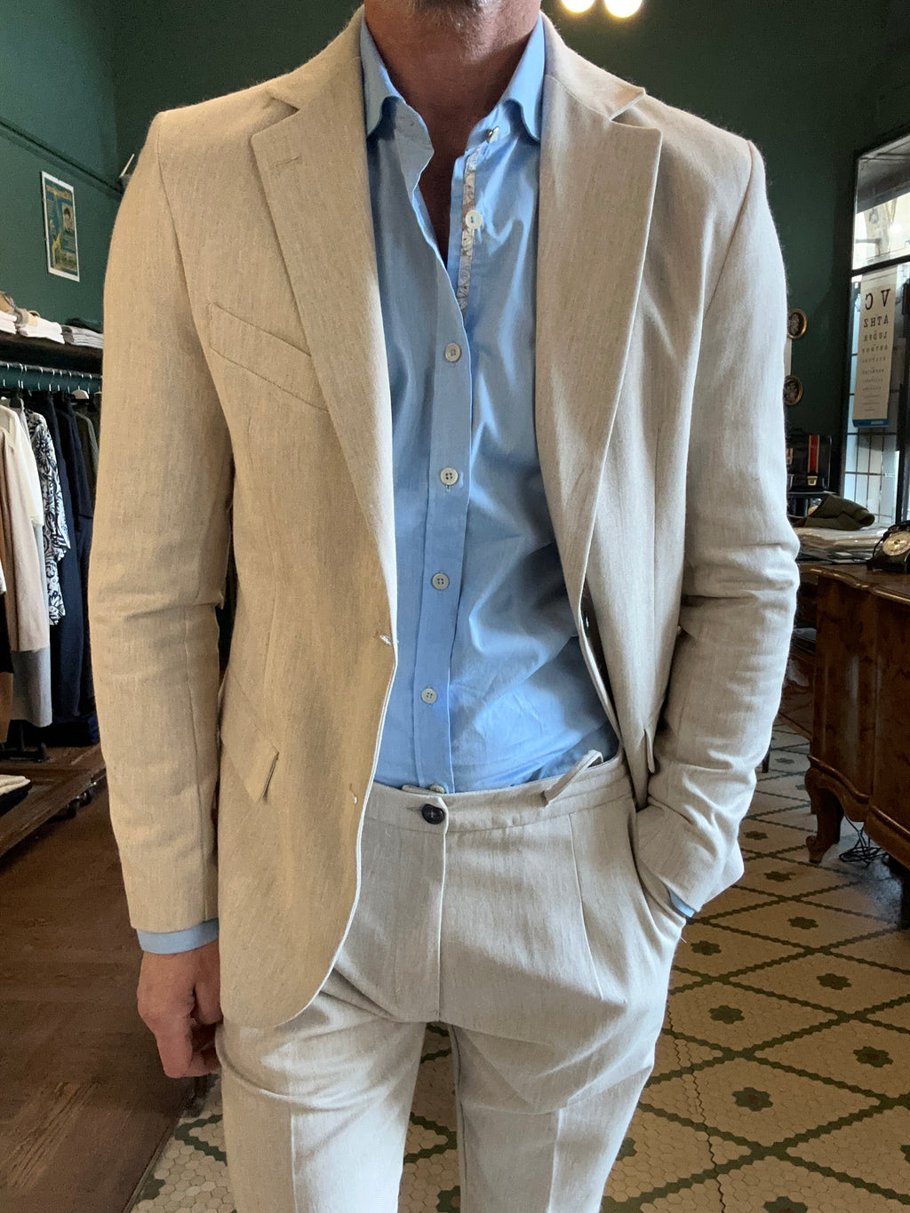 Single-breasted herringbone jacket
