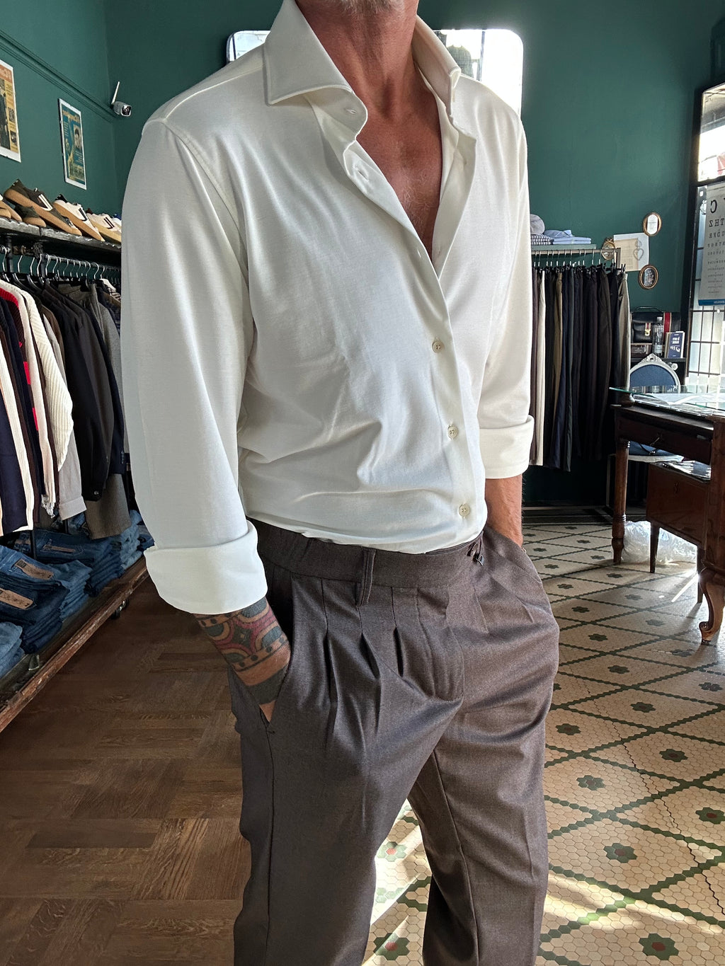Camicia Adam in jersey no stiro