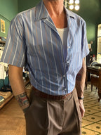 Camicia collo Hawaii over 100% cotone made in italy