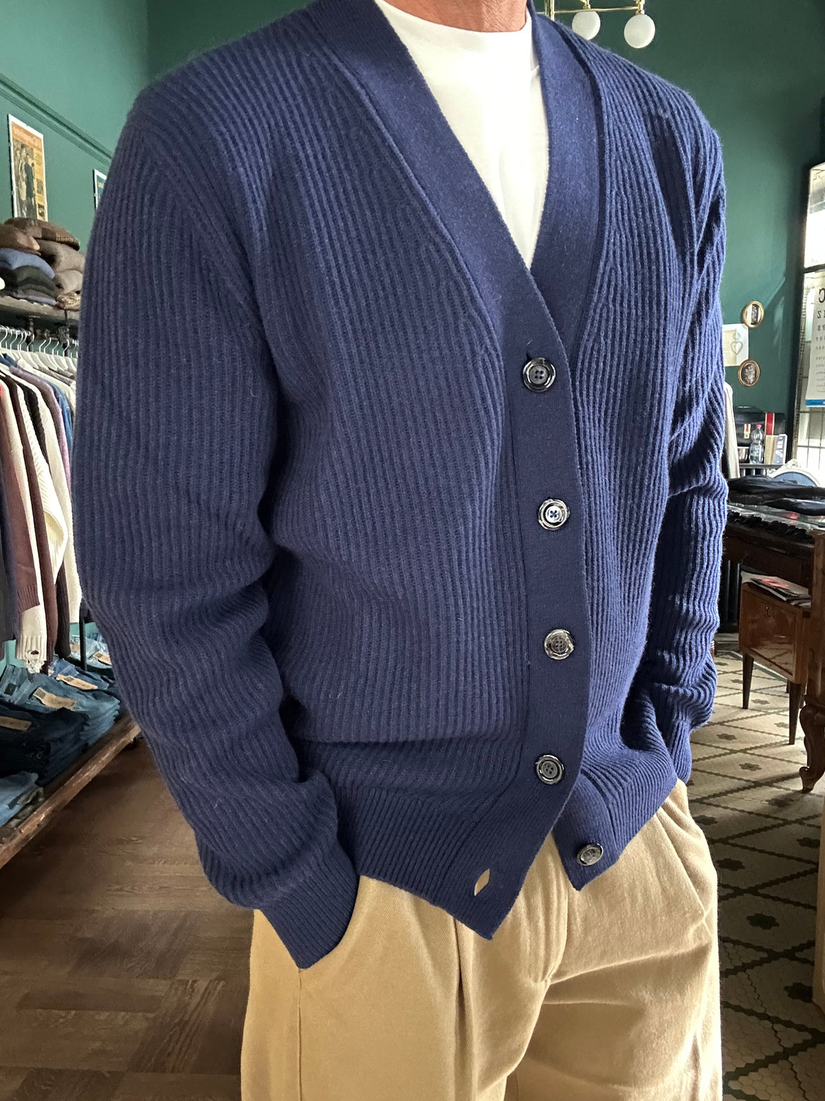 Cardigan costa inglese 80% lana