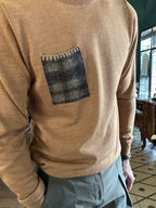 Maglione Koon girocollo con taschino misto lana