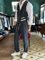 Pantalaccio garry’s earth a righe lino cotone Made in Italy