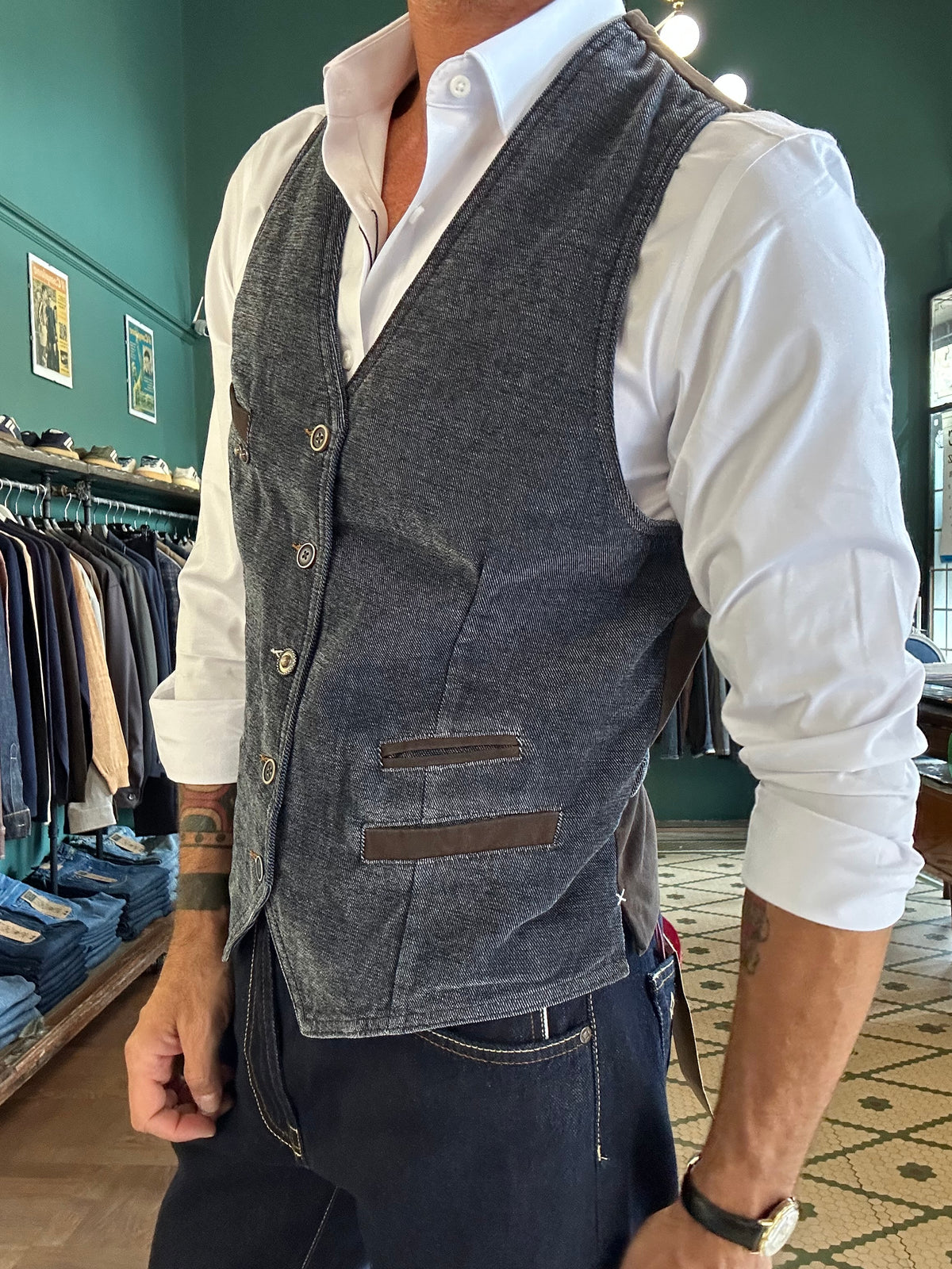Gilet effetto denim Garry’s Earth
