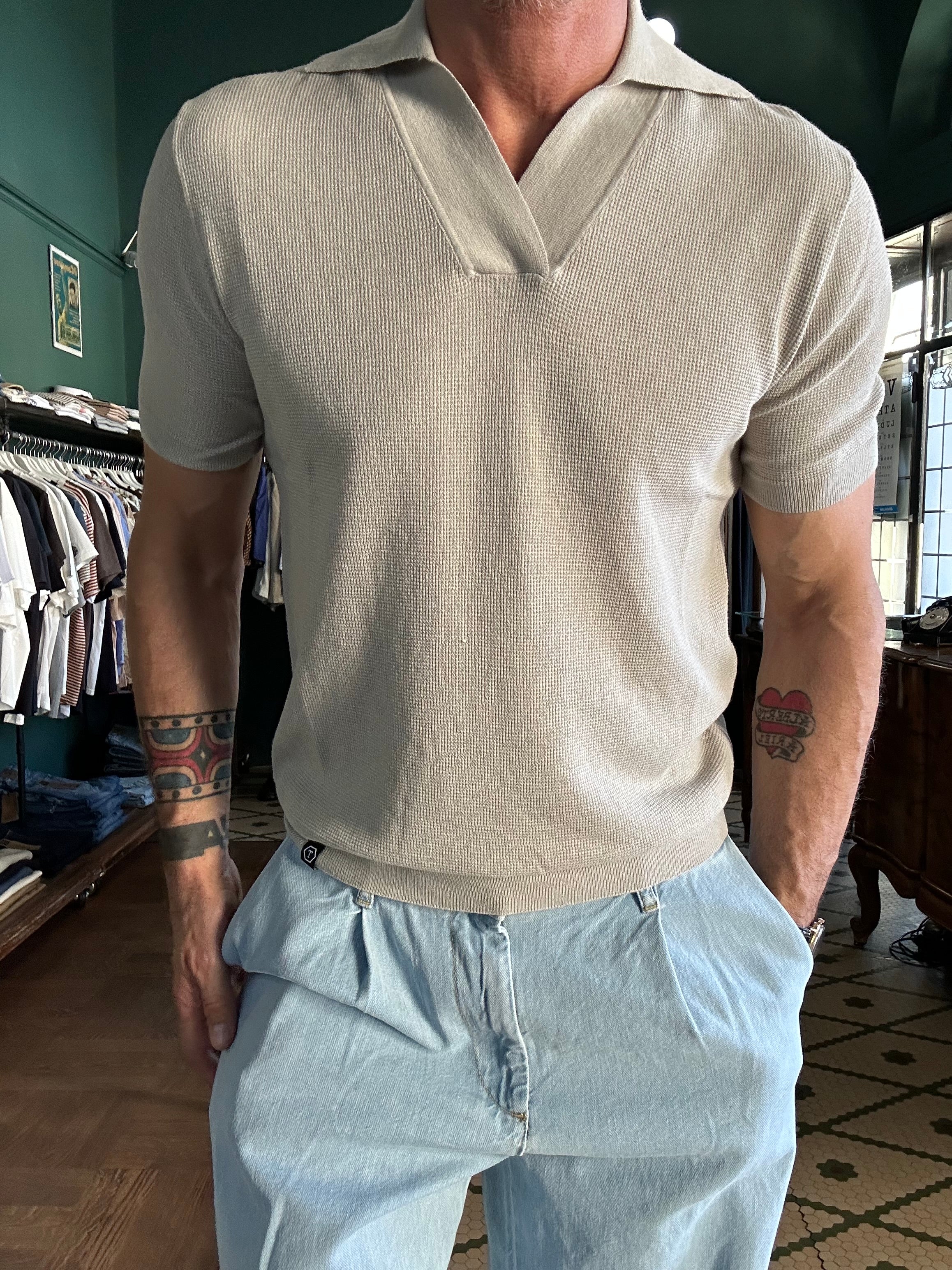 Polo maglina in cotone operato