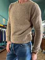 Maglione girocollo Koon bottonato misto lama