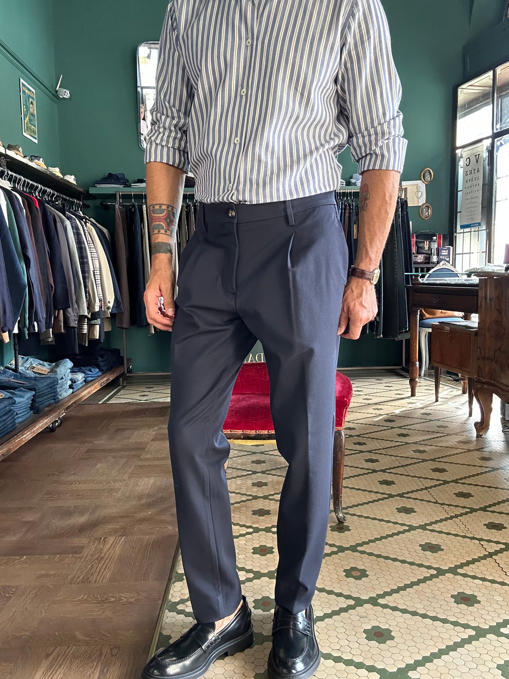 Pantalone Dylan con pence made in Italy