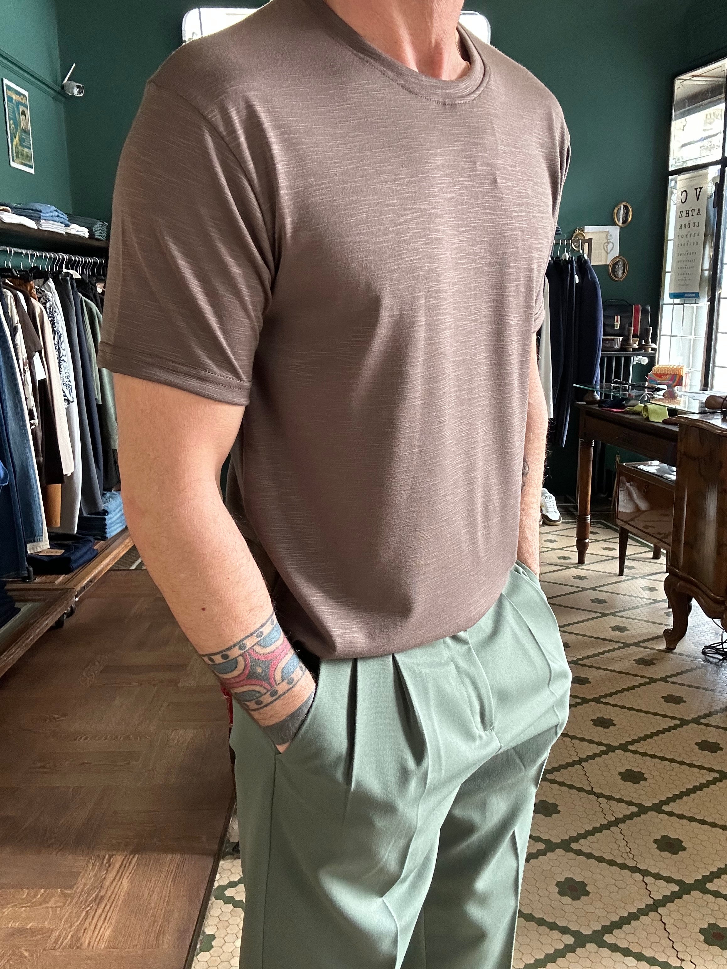 T-shirt in cotone fiammato