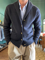 Cardigan sciallato in lana