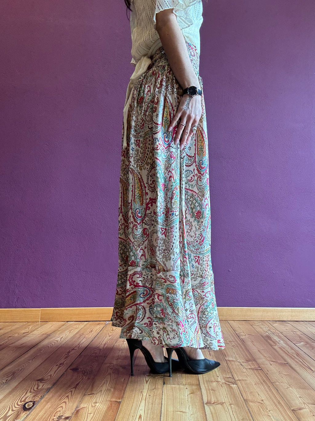 Paola Button Skirt