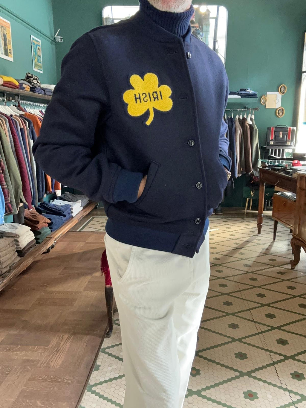 Notre Dame Stadium bomber jacket in wool