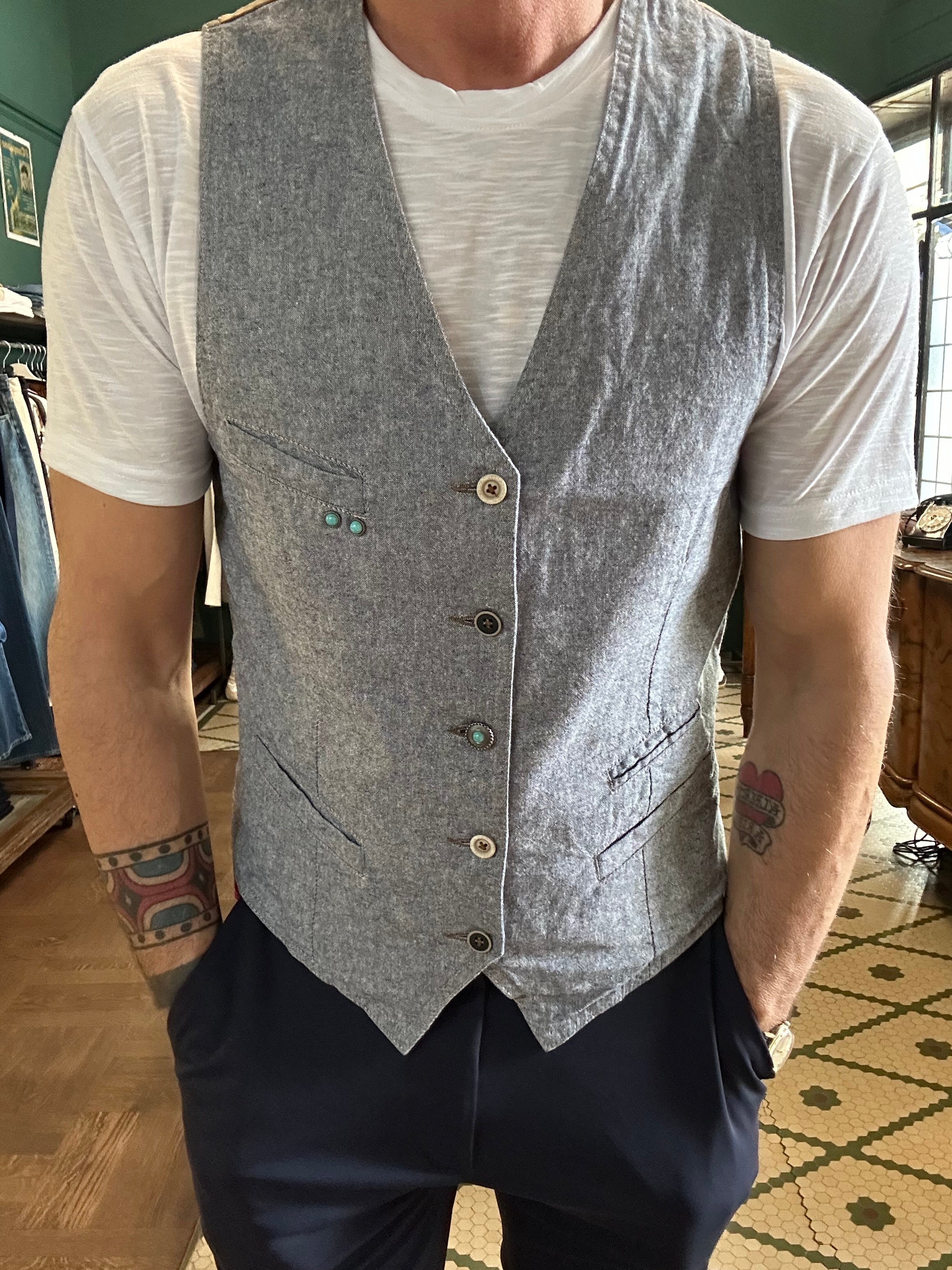 Gilet garry’s earth misto lino screziato