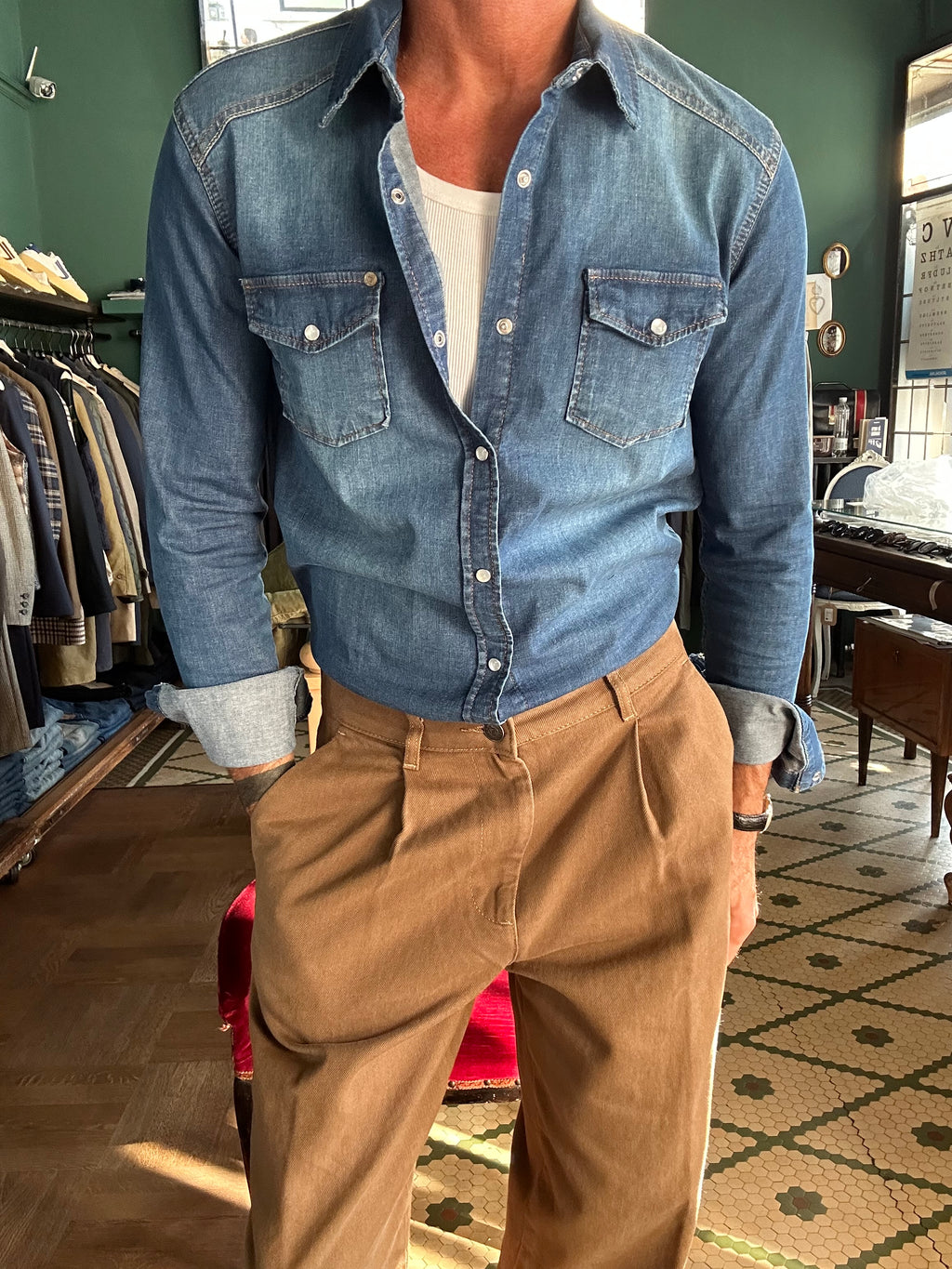 Camicia denim slim fit