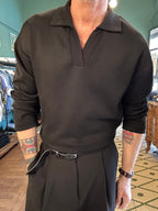 Oversize stretch polo shirt