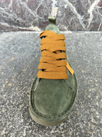 Panchic basse in suede verde militare e marrone zucchero