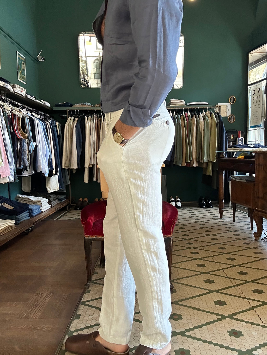 Pantalone 100% Lino Made in italy