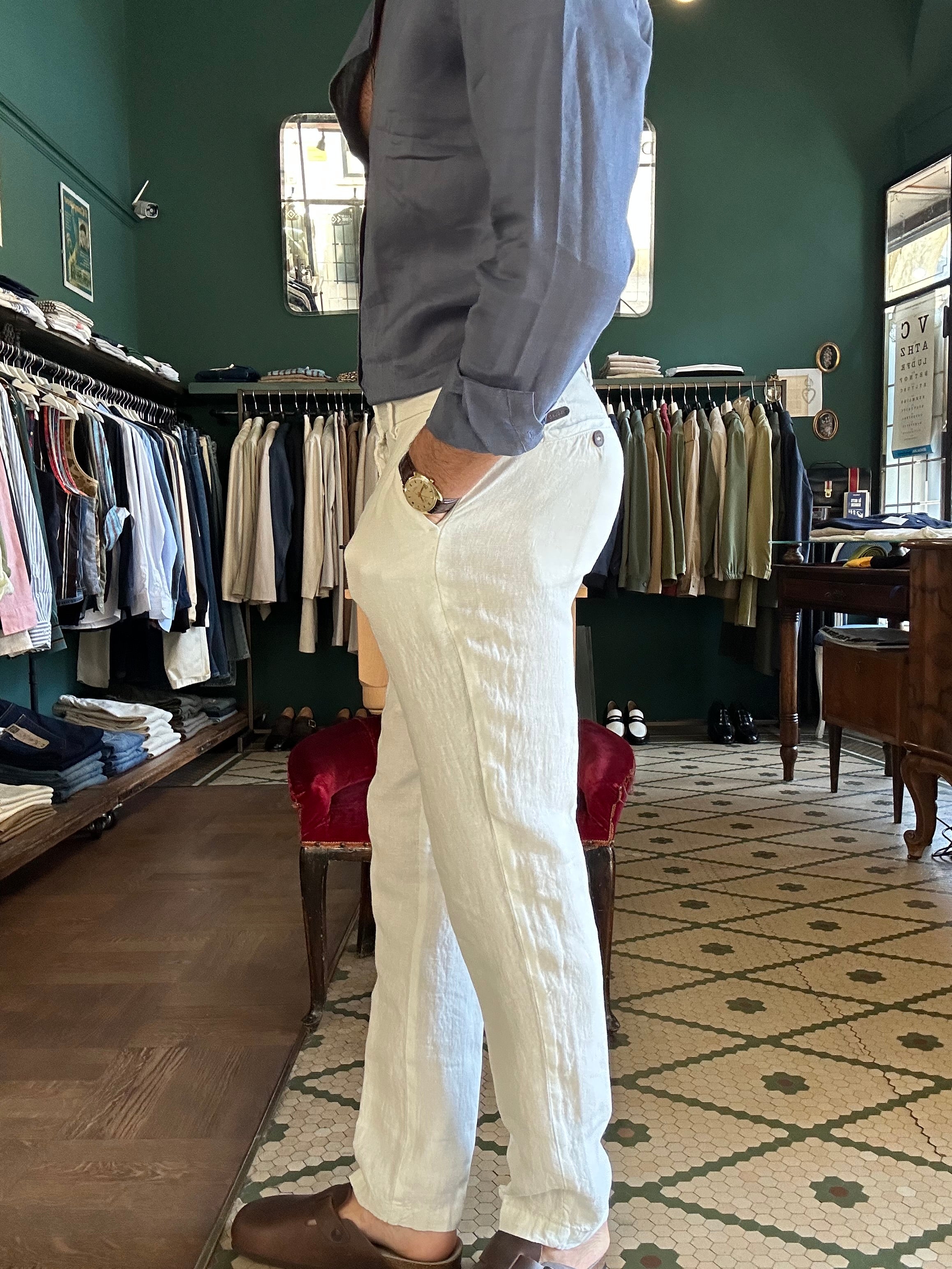 Pantalone 100% Lino Made in italy
