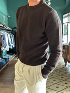Maglione girocollo misto lana e cashmere