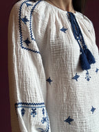 Blusa ricamata cotone