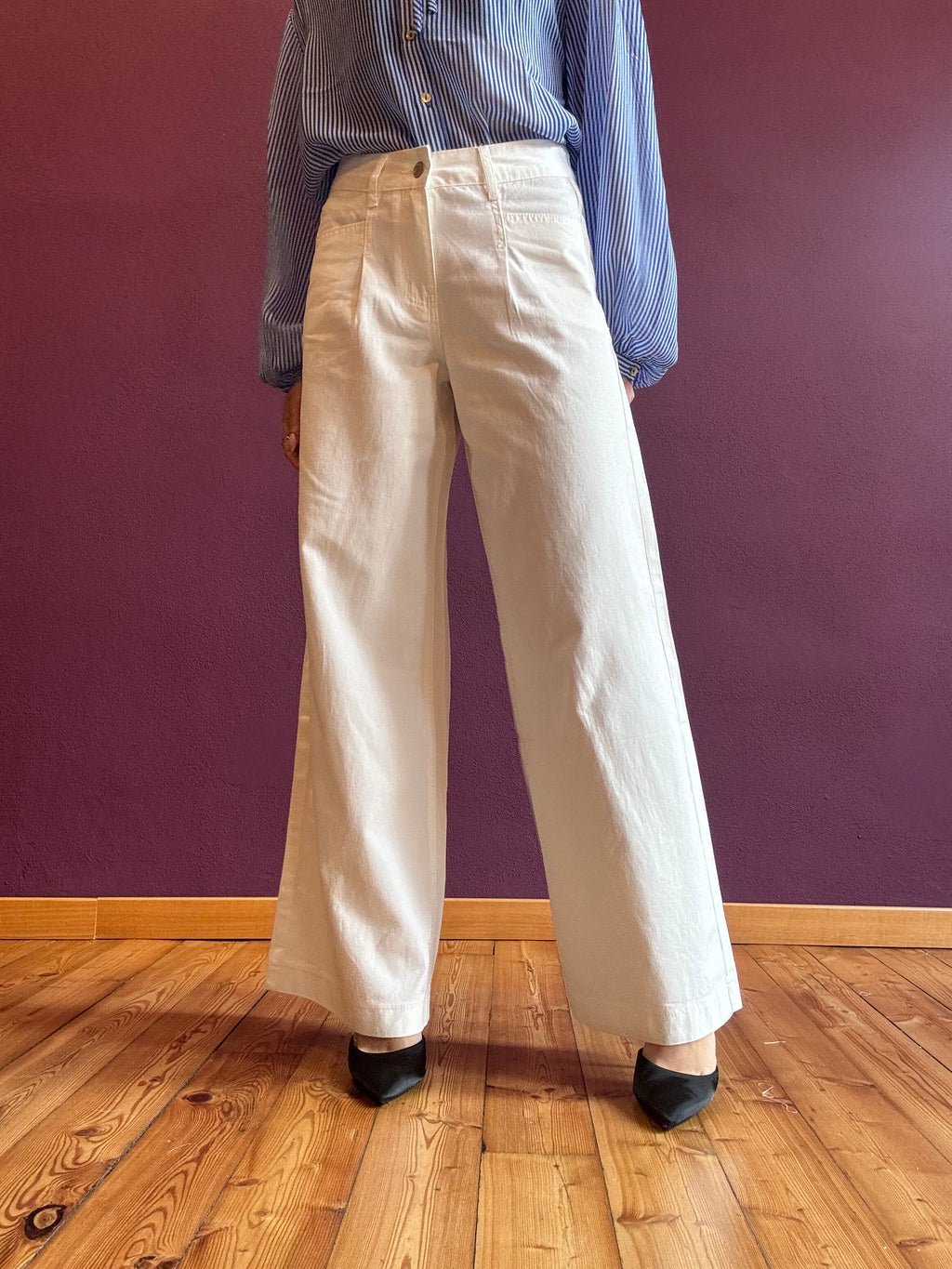 Palazzo trousers with pleats