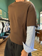 T-shirt oversize con dettaglio maniche camicia