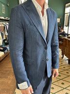 Giacca monopetto chambray Made in Italy