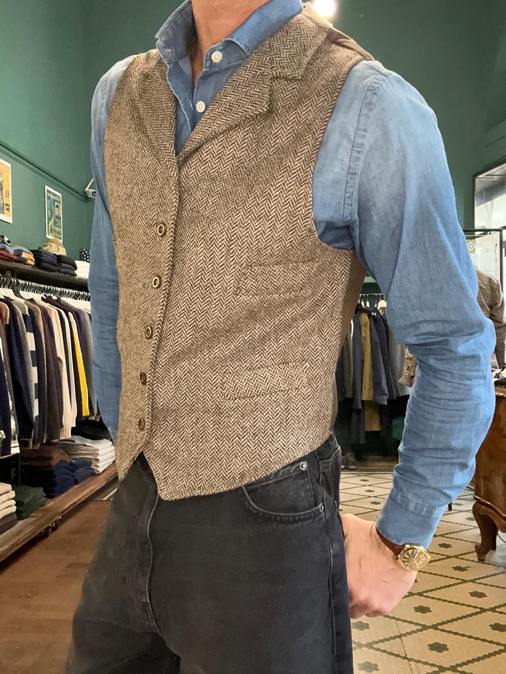 Gilet chesapeack’s in lana spigata