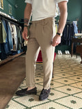Pantalone Fellini con pence beige