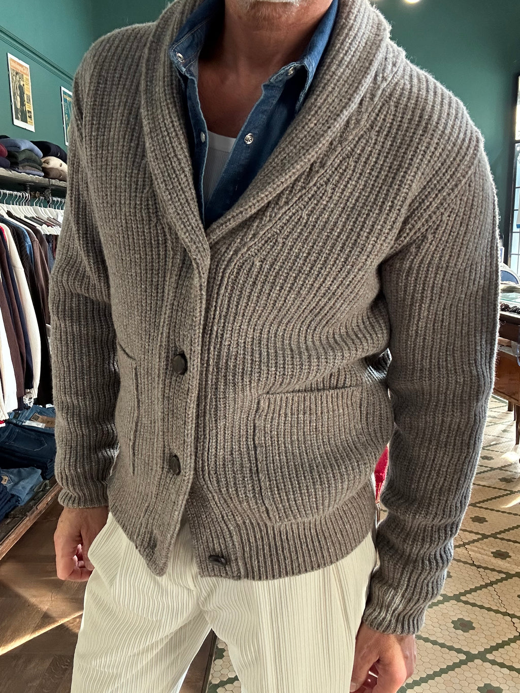 Cardigan 100% lana Made in Italy