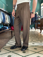 Double pleat loose fit trousers