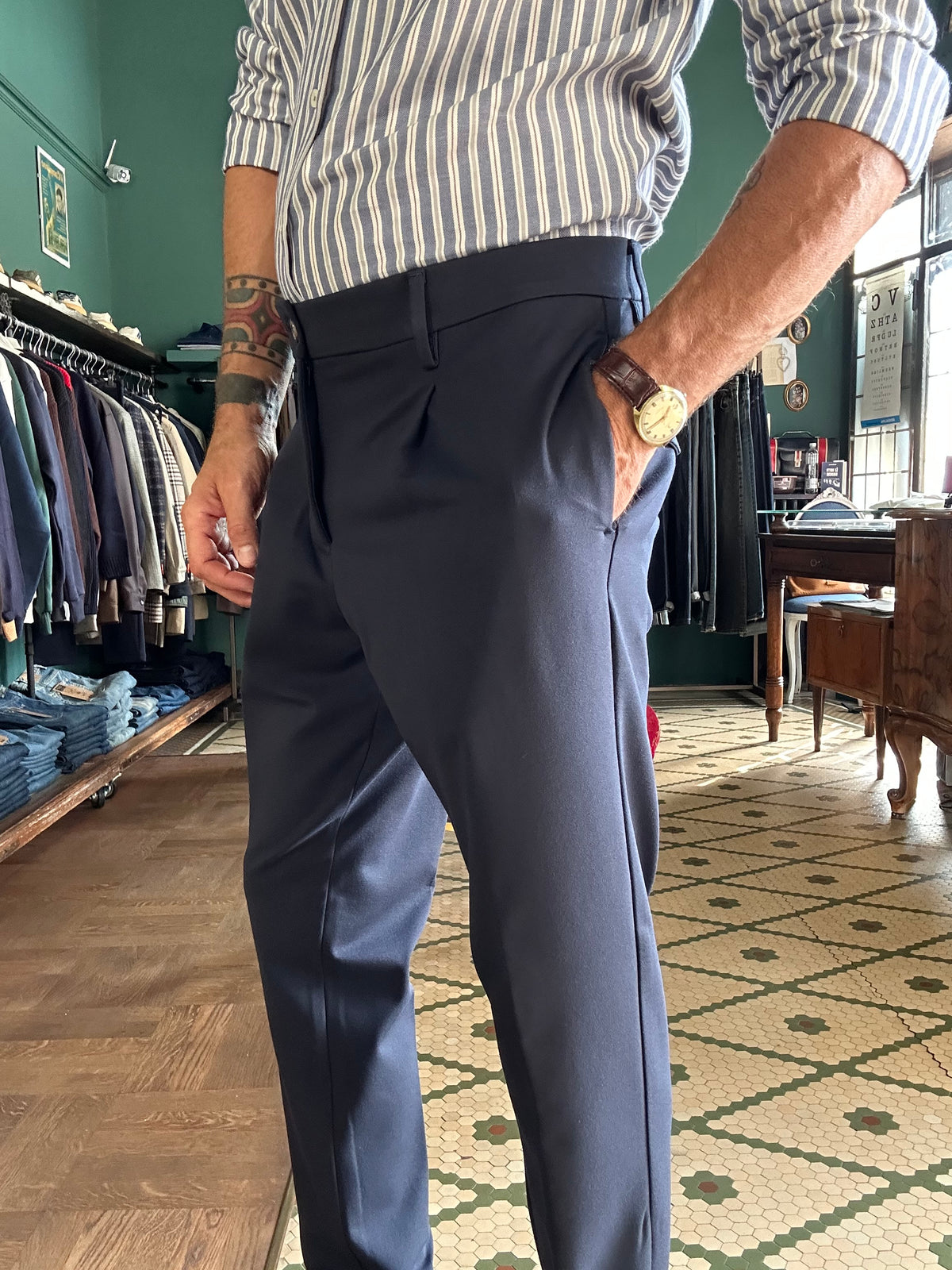 Pantalone Dylan con pence made in Italy