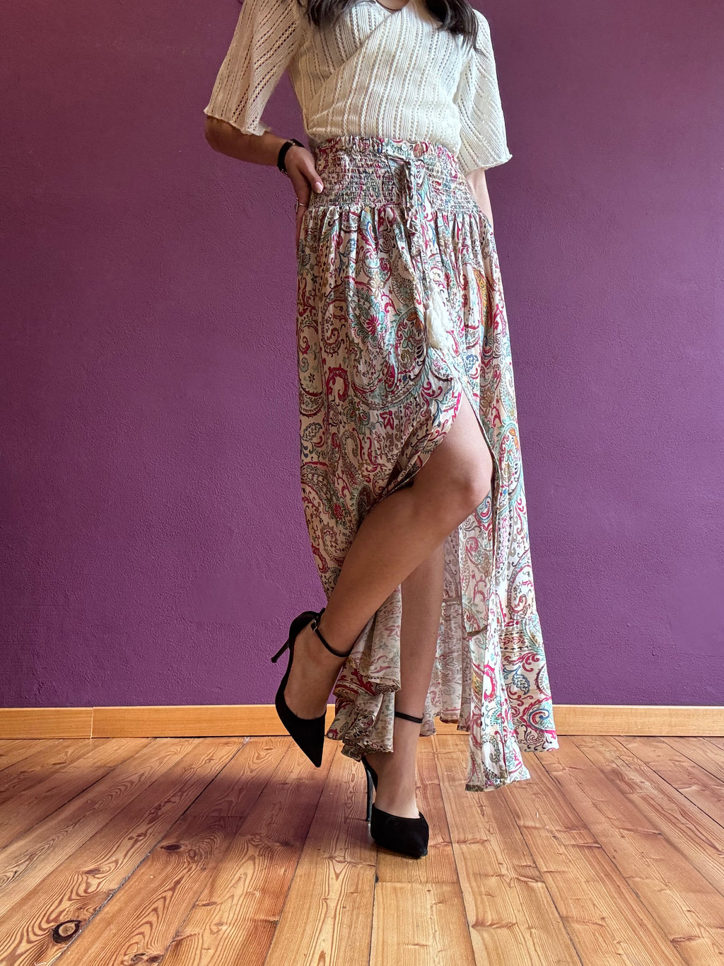 Paola Button Skirt