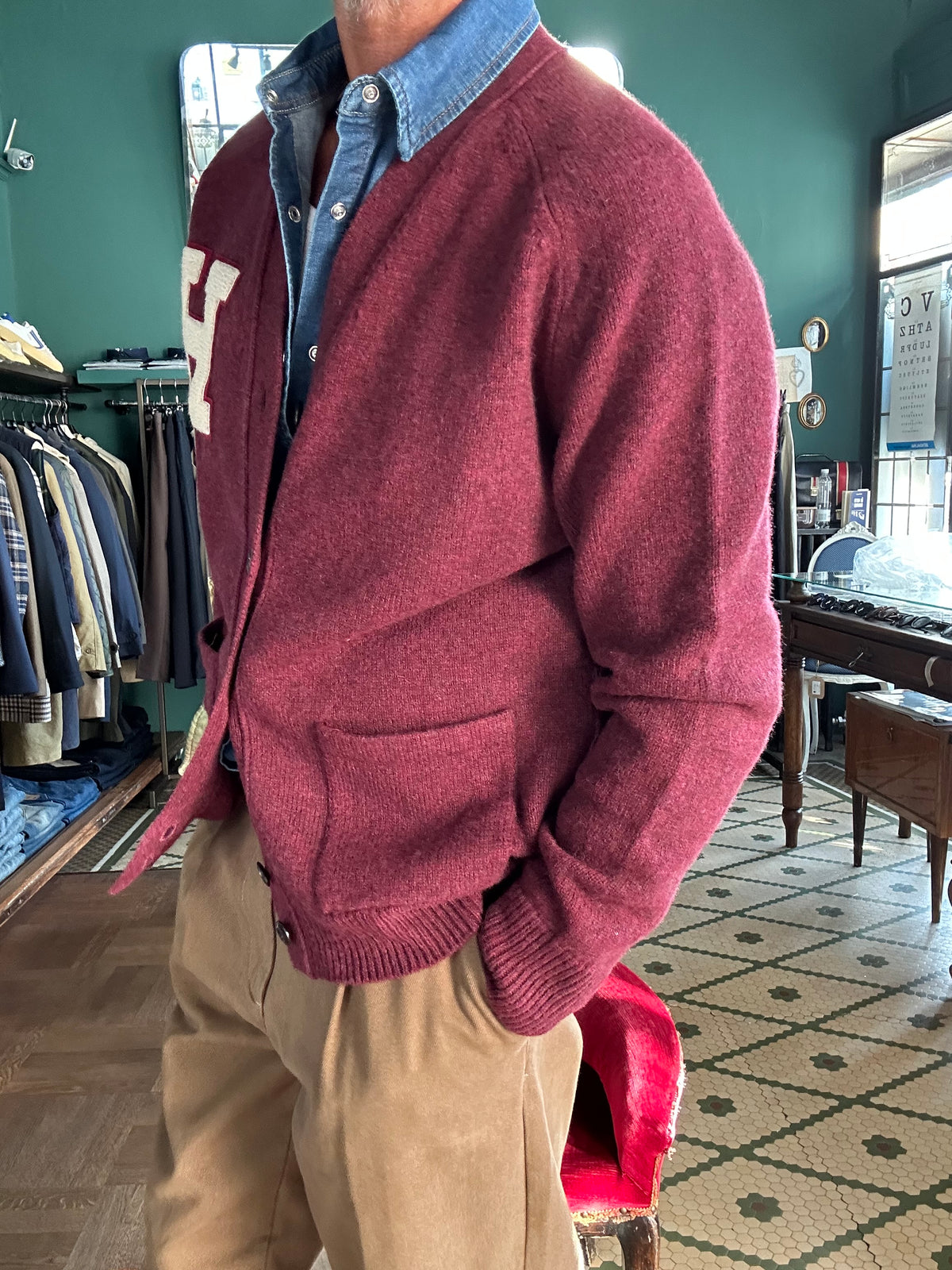 Ivy varsity cardigan in lana Chesapeack’s