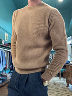 Maglione girocollo “Carlo” a costa in lana