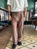 Pantalone con pence regular fit misto lino