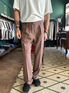 Pantalone con pence regular fit misto lino