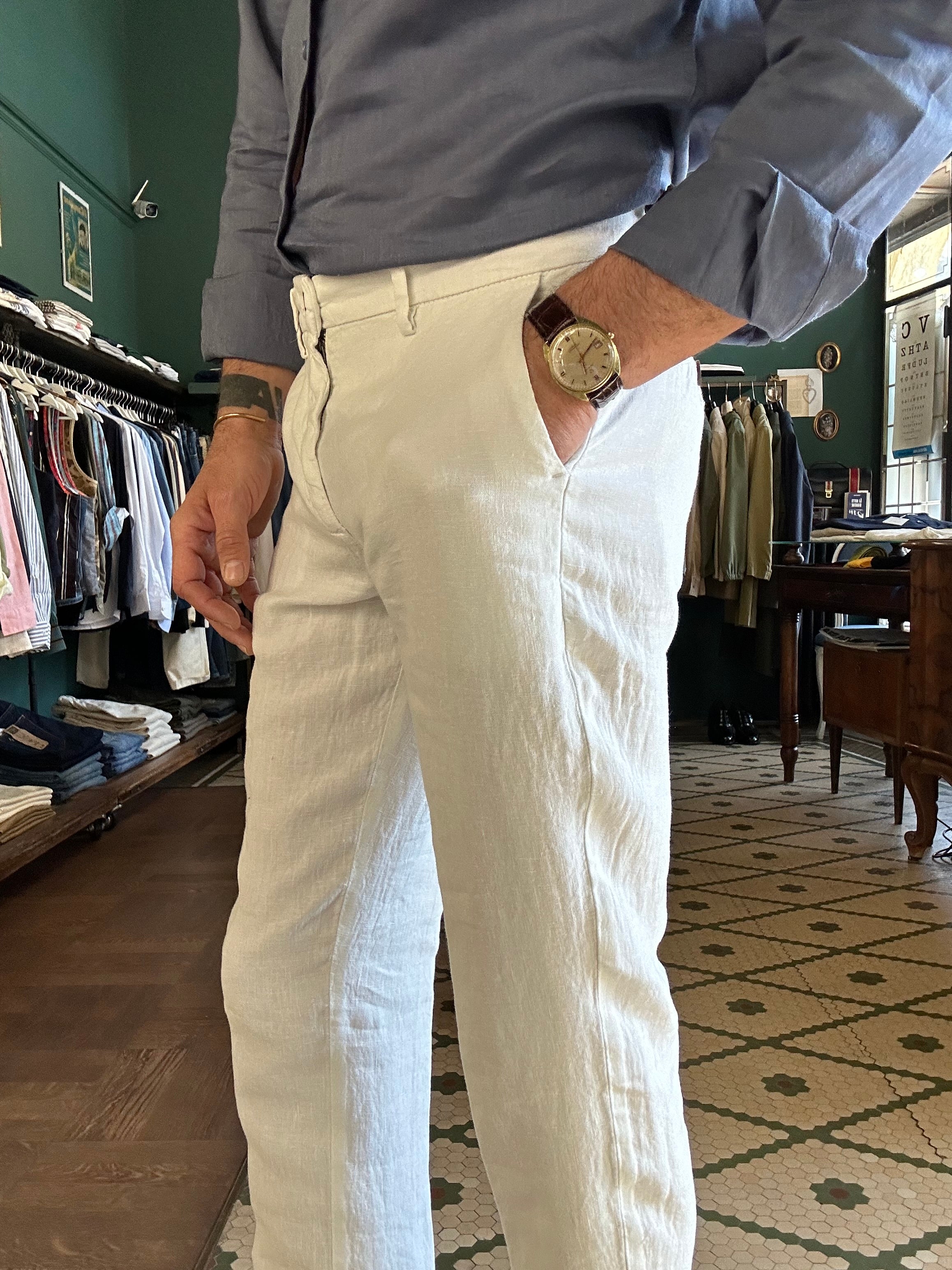 Pantalone 100% Lino Made in italy