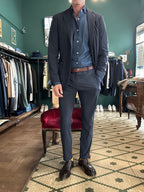 Abito no-stiro blu tessuto tecnico