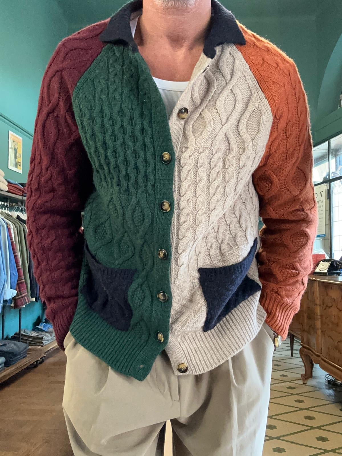 Cardigan in lana multicolore