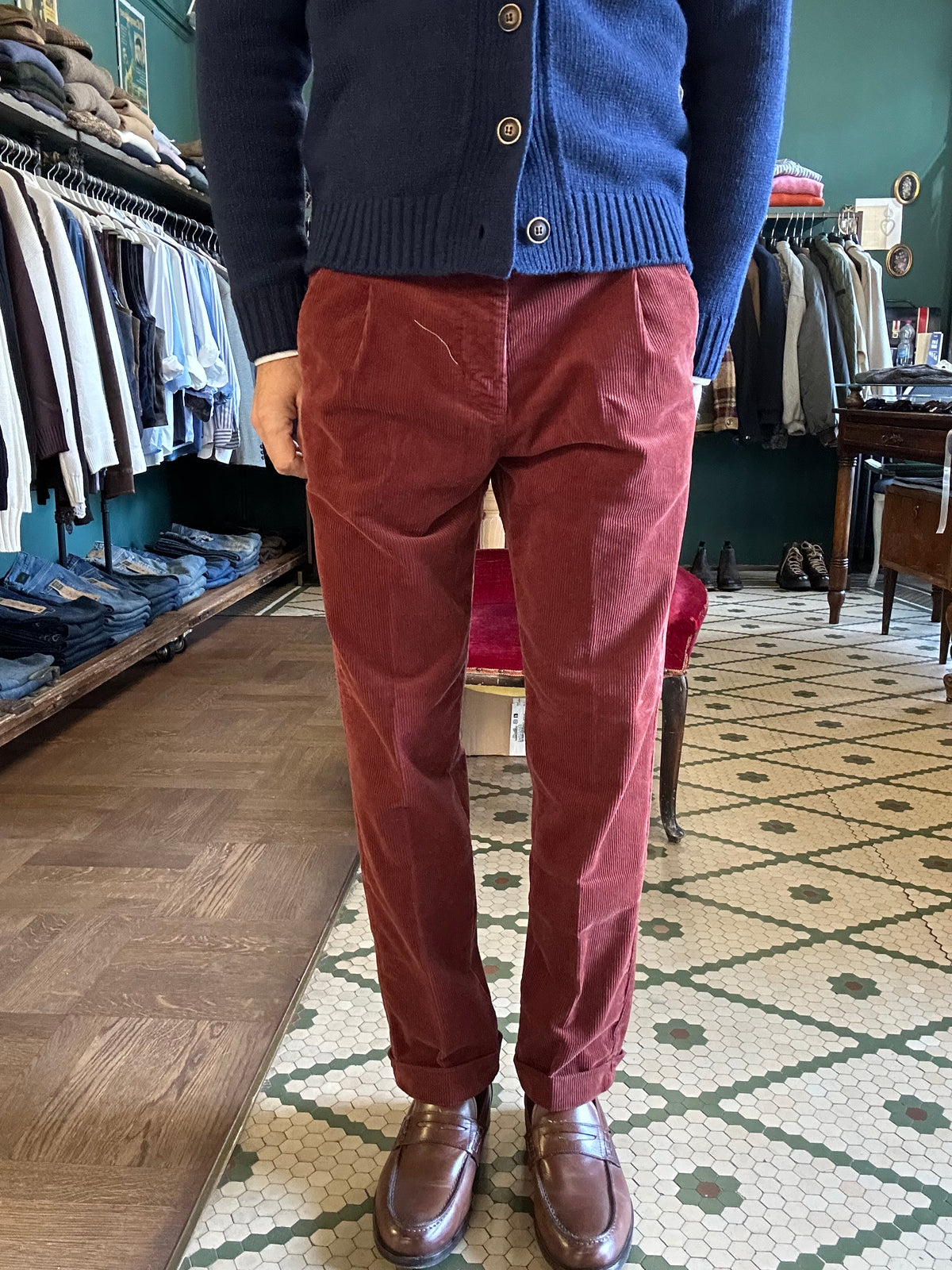Pantalone Rio velluto coste con pence