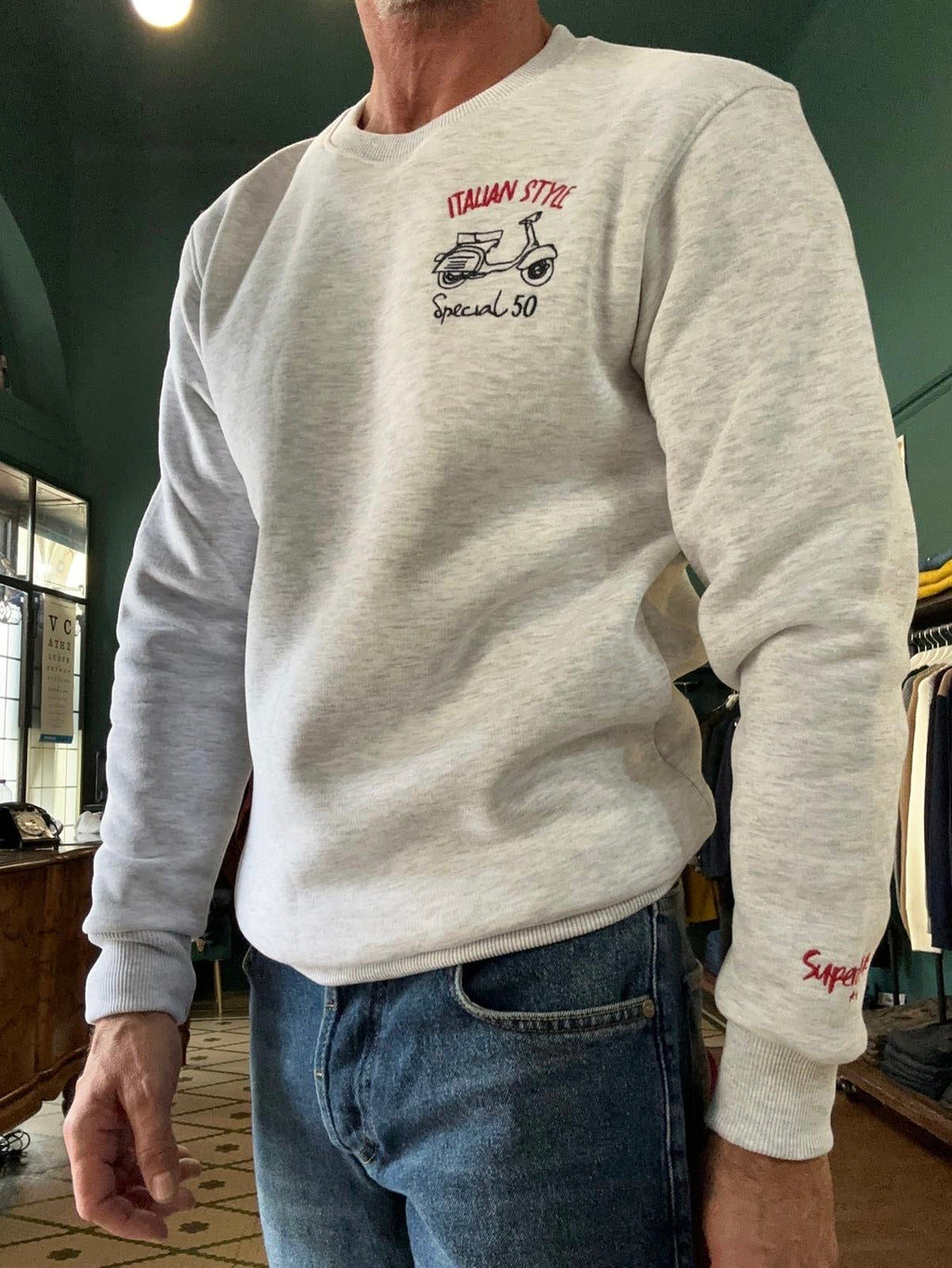 Felpa girocollo “italian stye” grigia