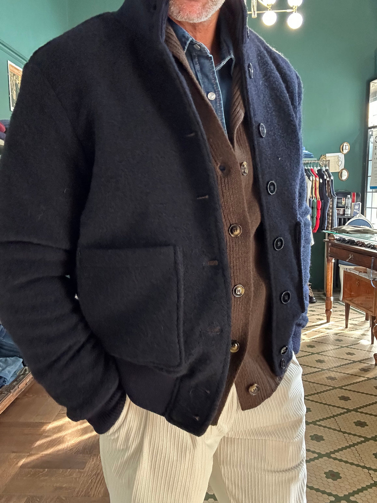 Giubbotto in lana cotta Made in Italy