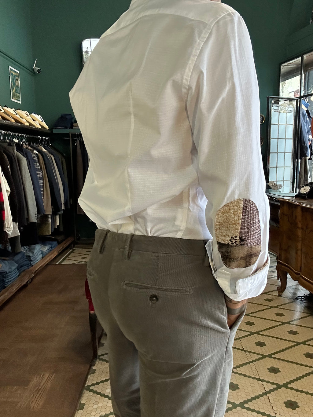Camicia Koon cotone operato con toppe patch